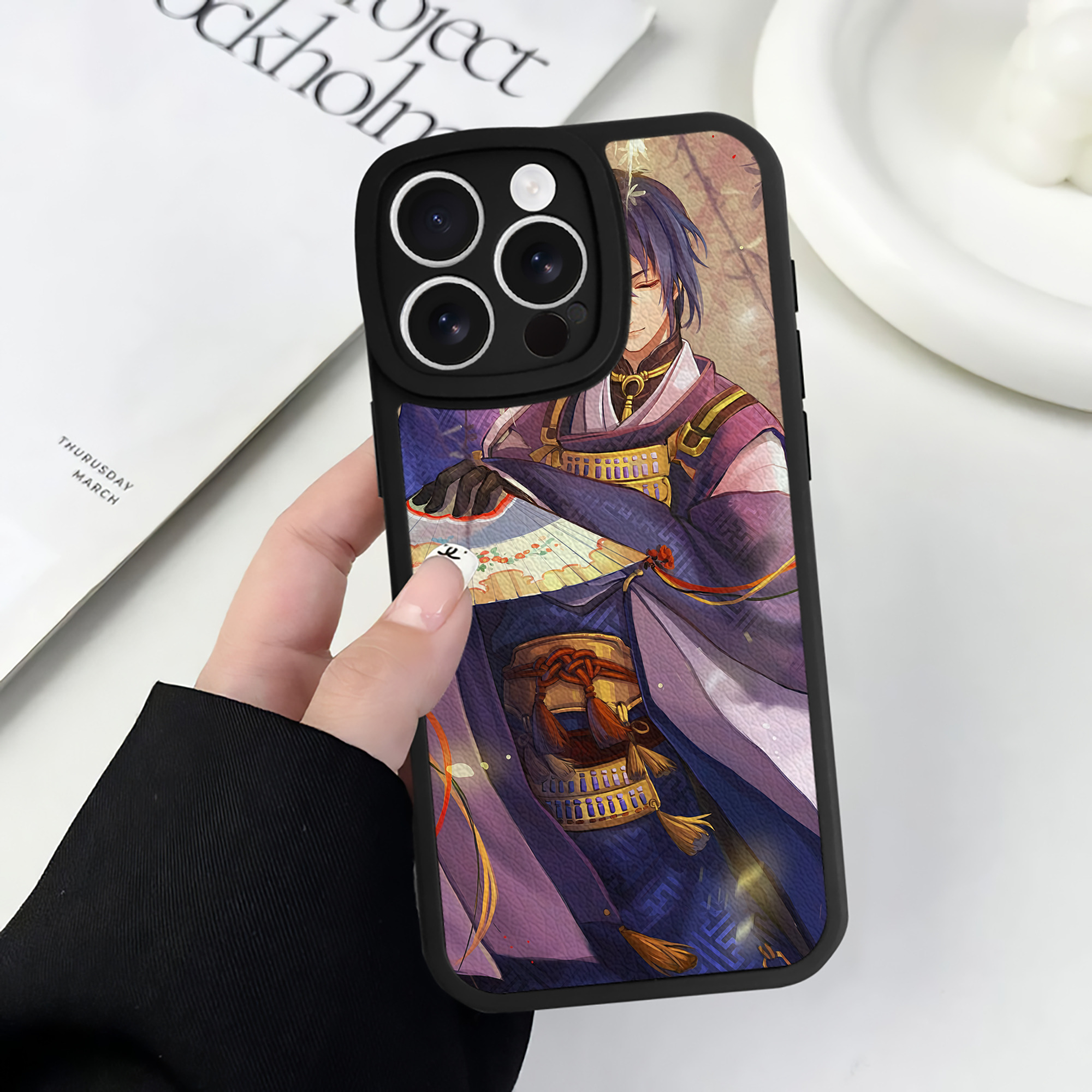 （画像用） 刀剣乱舞 Touken Ranbu 【iPhone 16シリーズ対応】シリコンスマホケース（レザー調） 材質：シリコン